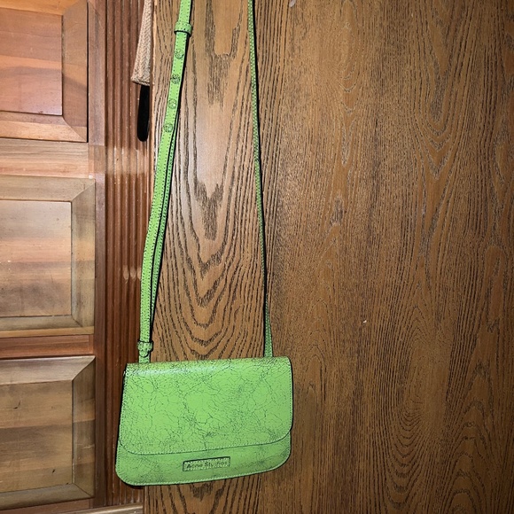 Acne Studios Green Platt Crossbody Bag - Picture 1 of 8